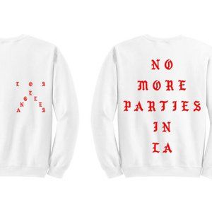 Kanye West "No More Parties In LA" White Crewneck Sweatshirt (Medium)